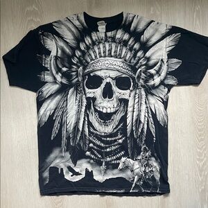 Vintage Black Graphic Skull T-Shirt